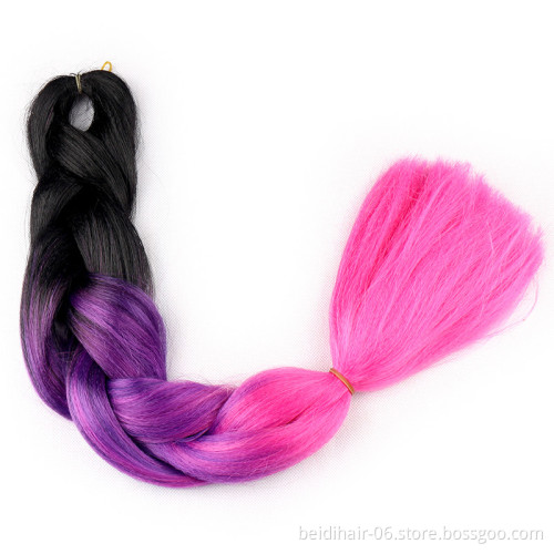 Fast Selling 24inch 100g Expression Braiding Hair Easy Crochet Braid African Synthetic Yaki Jumbo Braids ombre 2 tone colors